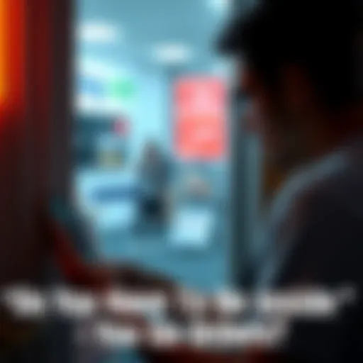 A frustrated person waiting by a door looking at their phone as they check for orders