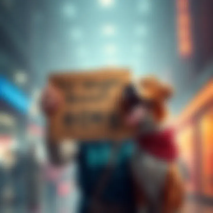 A person holding a sign asking for help to boost their pet's weight from 39kg to 60kg, with a graphic of tokens next to it.