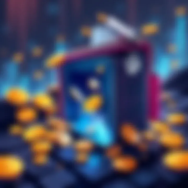 Phantom Wallet Illustration A digital wallet with coins being drained out, representing lost cryptocurrency.