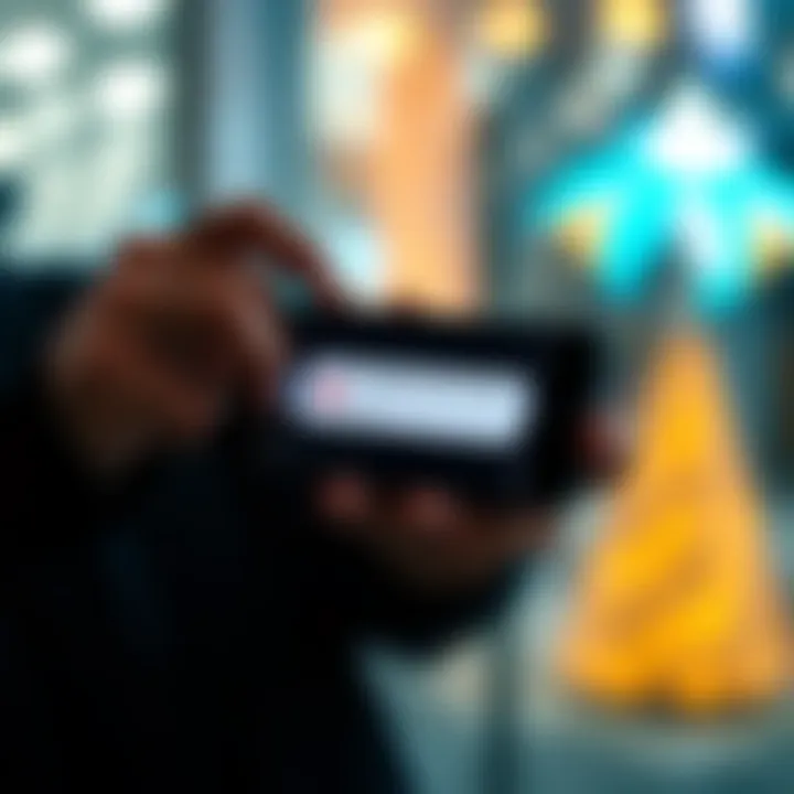 A person frustrated while holding a phone, showing error message on screen during a payment attempt.