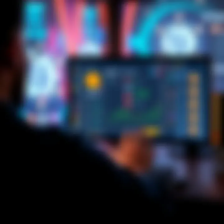 Individual looking at a computer screen displaying Pi Network listings and bank withdrawal options on OKX platform
