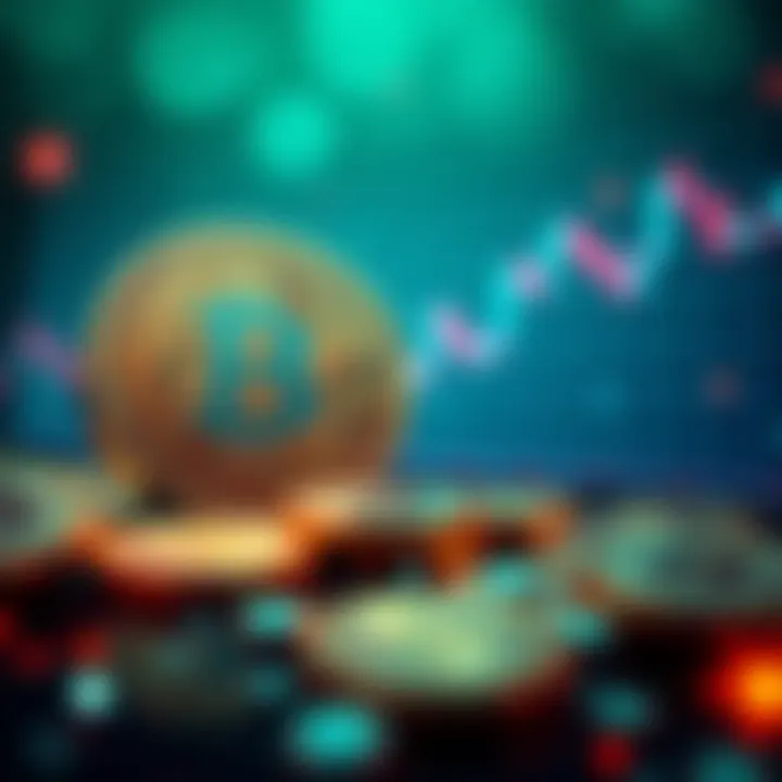 A graphic showing Pi coins with a digital currency symbol and a declining chart, representing market status and investment concerns.