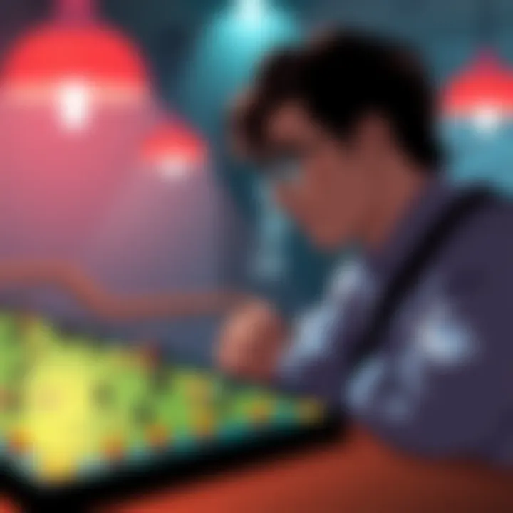 A player contemplating land ownership options in Piano folle, weighing choices for maximizing earnings with a game board in front of them.