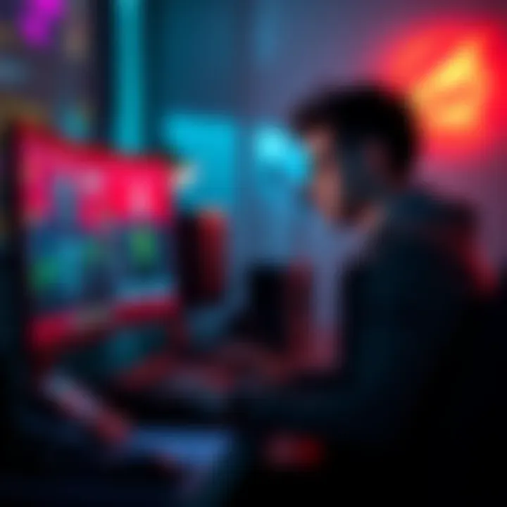 A person focused on completing a monthly challenge on a computer, avoiding mini-game distractions