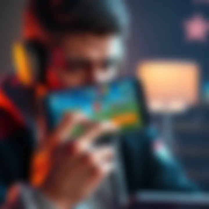 A player looking upset while holding a smartphone showing Atlas Earth, indicating lost rewards after watching an ad.