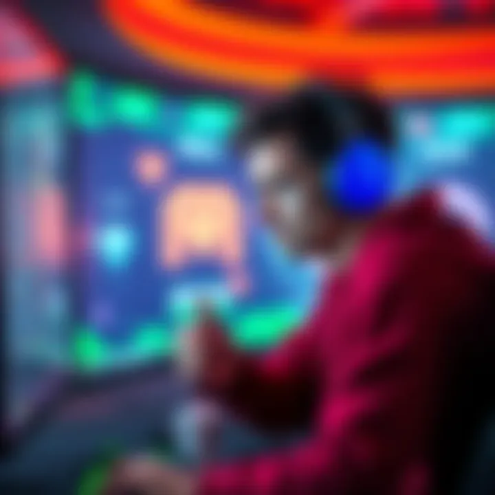 A gamer shows frustration at their screen after missing a diamond in a video game, with colorful graphics in the background.