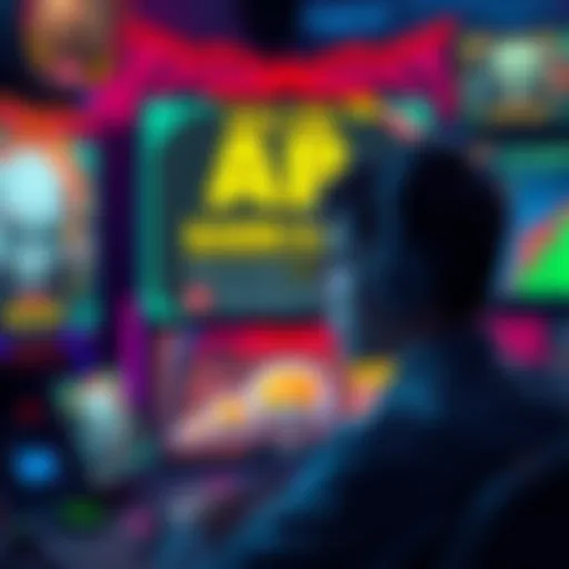 A frustrated player looks at a screen displaying Atlas Arcade challenges, seeking advice on earning AB, surrounded by game-related graphics.