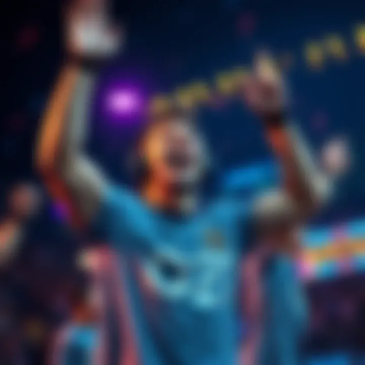 Player celebrating achievement A player celebrating their score of 0.87 points with excitement and determination for future matches