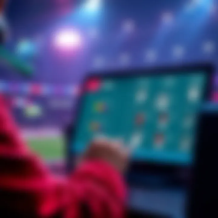 Player building a lineup for Streak A person organizing sports players on a digital platform to create a lineup for the Streak game