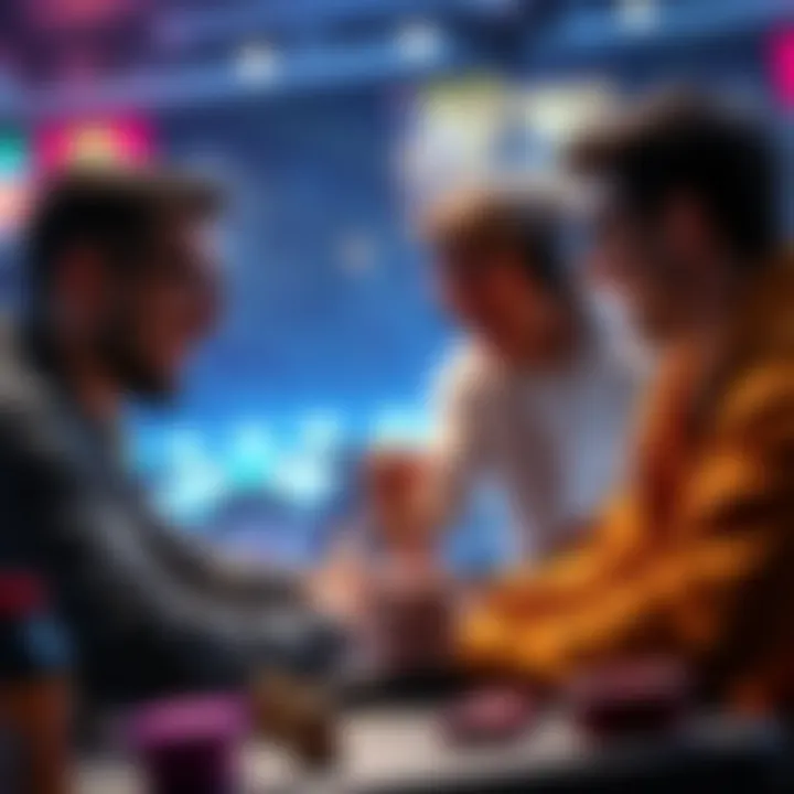 Players Enjoying RPS Game A group of players laughing and discussing strategies while playing an RPS game together, emphasizing the fun aspect of the experience.