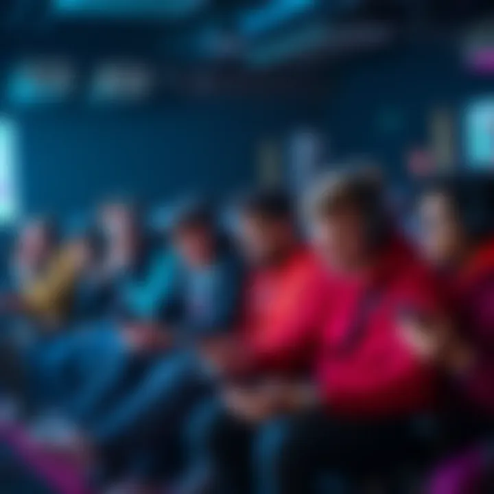 A group of diverse gamers showing signs of frustration while looking at their screens. Some are sitting on chairs with gaming gear, and others are on their phones. Expressions convey disappointment an...