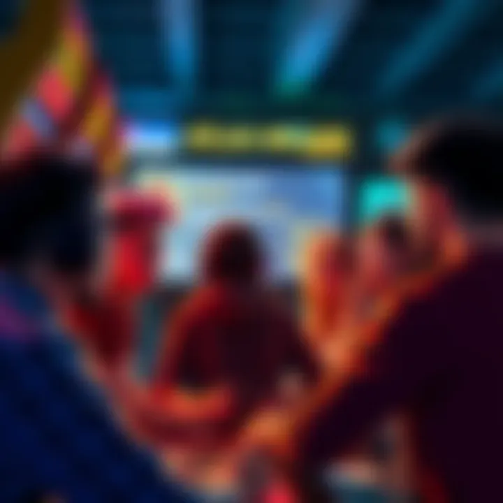 A group of gamers looking frustrated while playing Atlas Arcade, showing a screen with a reward issue message