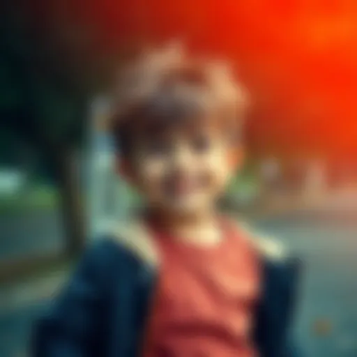 A young child with a cheeky smile, playing pranks on friends in a park, embodying the spirit of mischief.