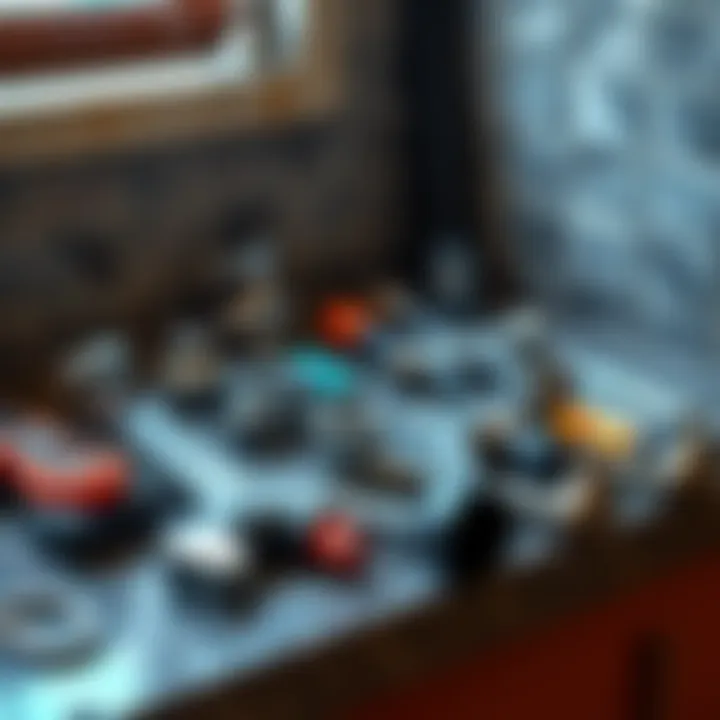 Plumbing Repair Tools on a Counter A set of plumbing tools including wrenches and pipe fittings laid out on a countertop, ready for use in fixing a tub in a rental unit