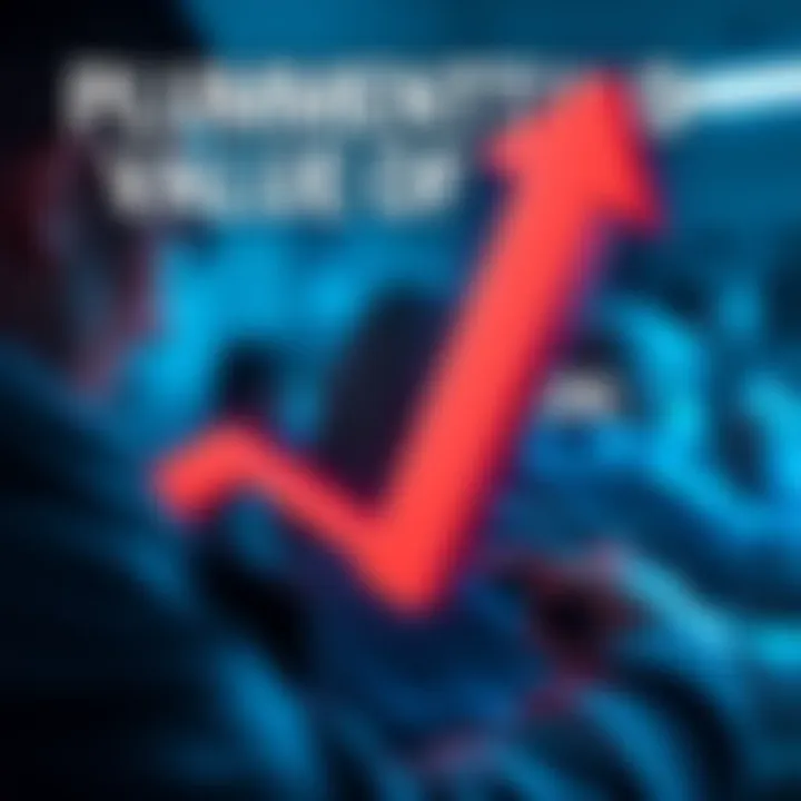 A graphic showing a downward arrow symbolizing the drop in Pi's value from £3 to £0.06, with a distressed investor looking at their phone in the background.