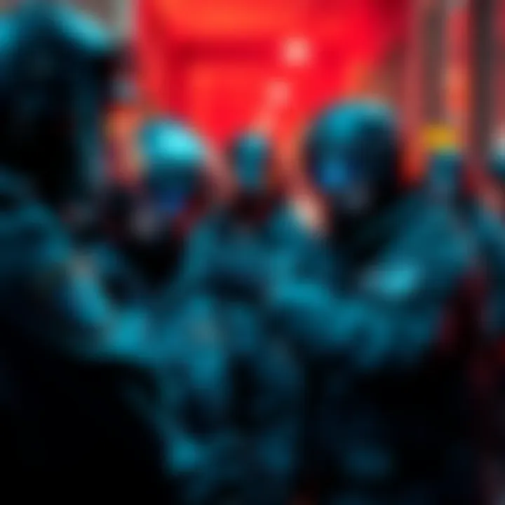Law enforcement agents conducting arrests of individuals involved in global fraud schemes