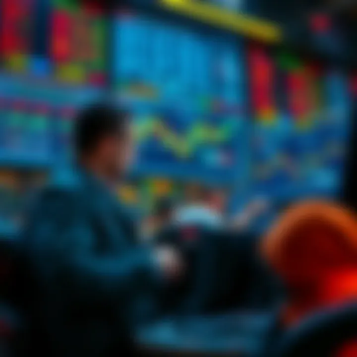 Political Impact on Crypto Trading Traders analyzing cryptocurrency charts with political news headlines in the background