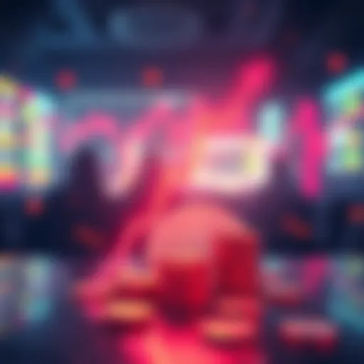 An illustration showing Polkadot's halving event with a downward graph and coins, symbolizing economic changes in the market.