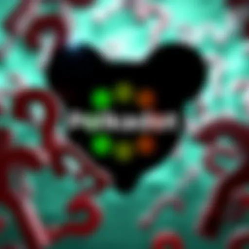 Polkadot logo surrounded by question marks, symbolizing uncertainty in the crypto community