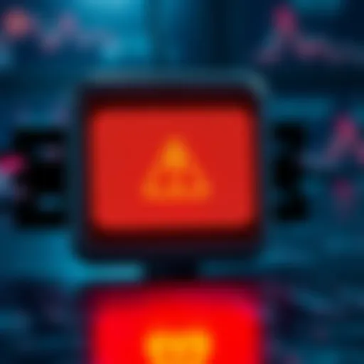 A visual representation of the Polkadot mainnet experiencing disruptions on a Ledger device, showing a blinking error symbol on the screen.