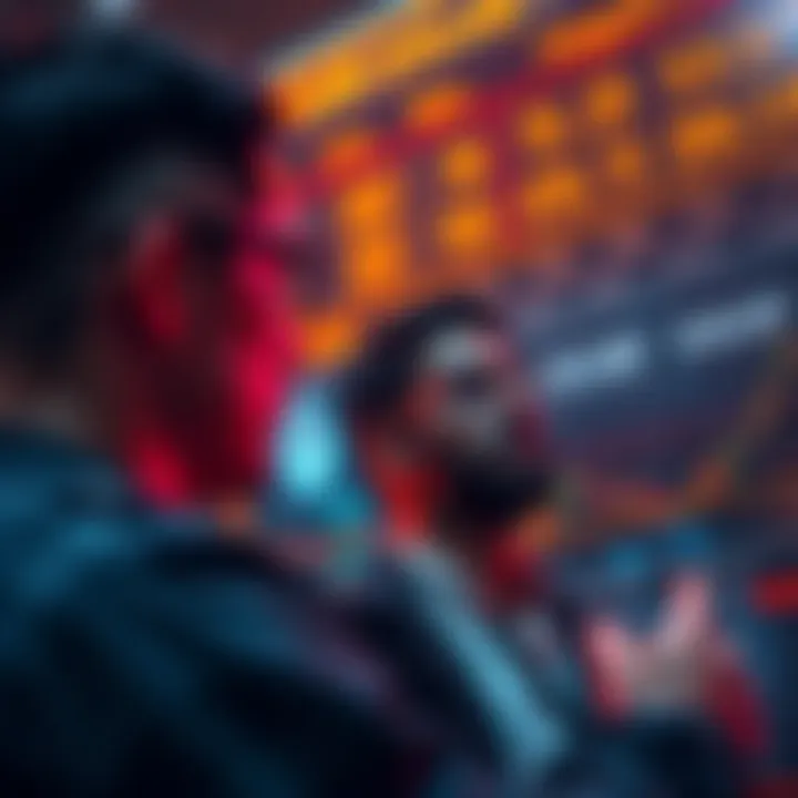 Investors looking worriedly at a stock market display showing declining prices for Polygon compared to stable Bitcoin and Ethereum prices