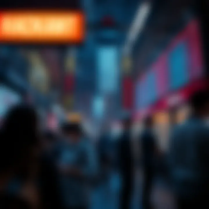 A digital display showing betting odds on war outcomes, with people discussing and placing bets.