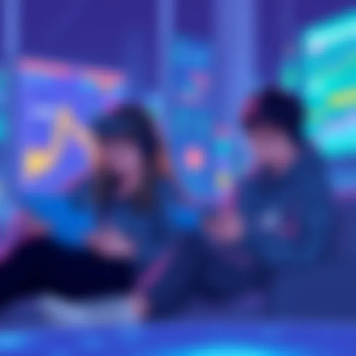 A digital illustration showing online creators interacting with prediction markets on their devices, symbolizing future trends in entertainment.