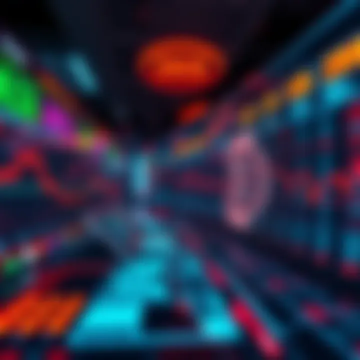 A digital representation of a decentralized exchange showing price charts and token information