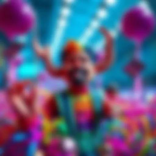 A colorful Pride man action figure showcasing diversity and inclusivity, surrounded by rainbow decorations.