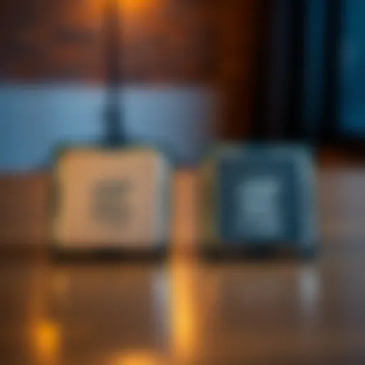 Side by side view of Intel i5 10400 and Intel i7 14700f processors on a wooden table