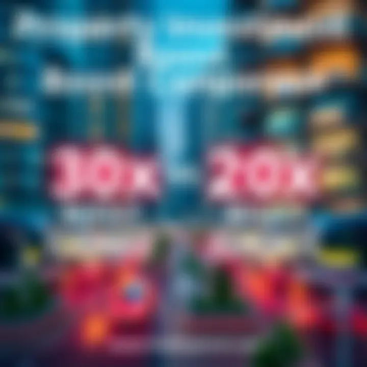 A visual guide showing the differences between 30x and 20x boosts in property investment, highlighting strategies and potential earnings.