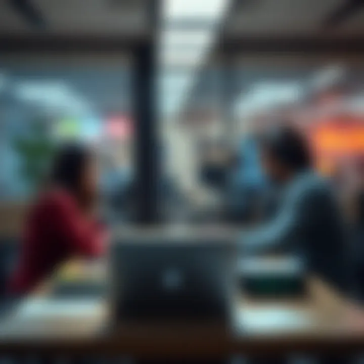 Protecting Company Data An office setting where employees discuss data security and local installations of software to protect sensitive information.
