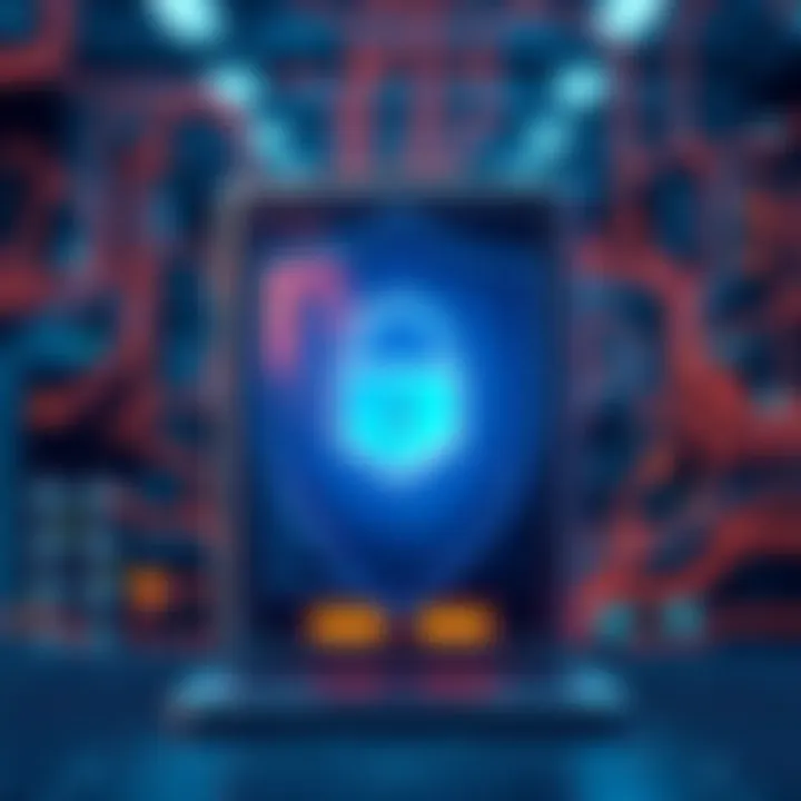 A graphic depicting a shield over a computer server symbolizing privacy protection for validator nodes