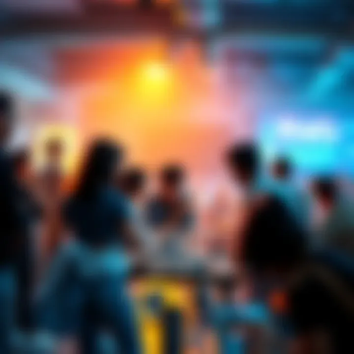 Group of people brainstorming and collaborating at the Protex hackathon in IGDTUW Delhi, looking for team members before the registration deadline.