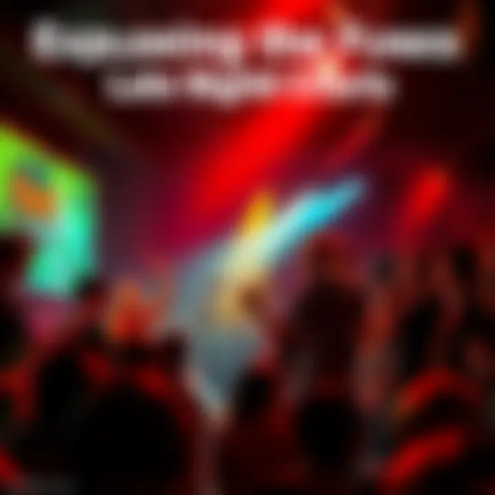 A punk band plays energetically at a late-night venue, with a vibrant crowd enjoying the music