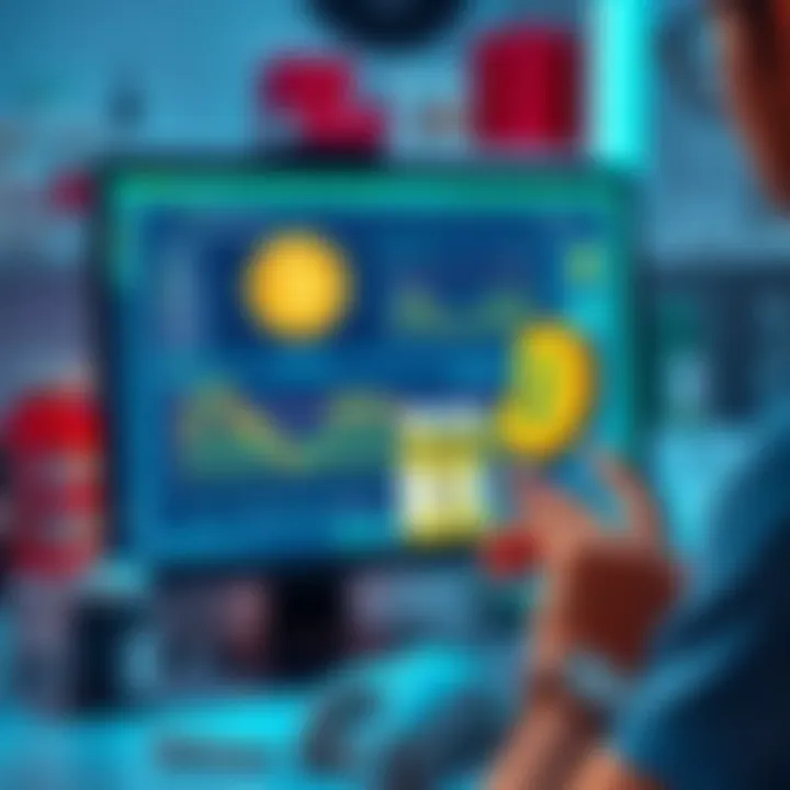 A person buying medication online using Bitcoin, showing a computer screen with a Bitcoin wallet and pharmaceutical products, highlighting digital transactions in healthcare.