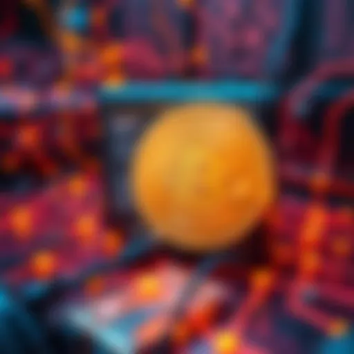 A visual representation showing a quantum computer and the Bitcoin symbol, highlighting the potential threat to cryptocurrency security.