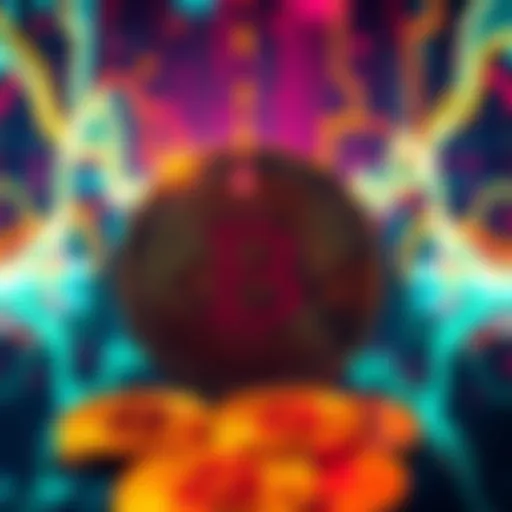 Illustration showing quantum computer graphics and Bitcoin symbols, highlighting the potential risk to cryptocurrency security.