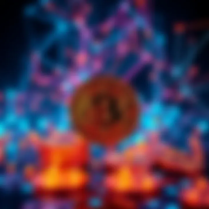 A visual representation of quantum computing alongside Bitcoin symbols, illustrating the debate over Satoshi's coins.