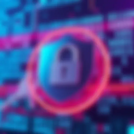 A graphic representing quantum-safe keys and security, depicting a digital lock and shield with binary code in the background.