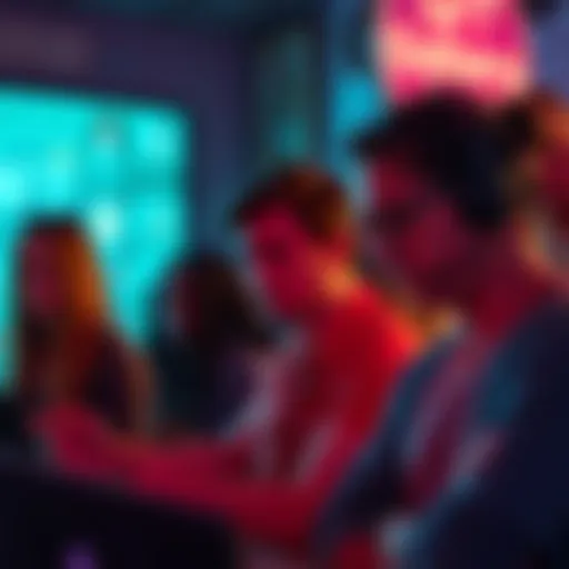 A group of people discussing their missing NFTs on RandGallery, showing expressions of concern and disappointment.