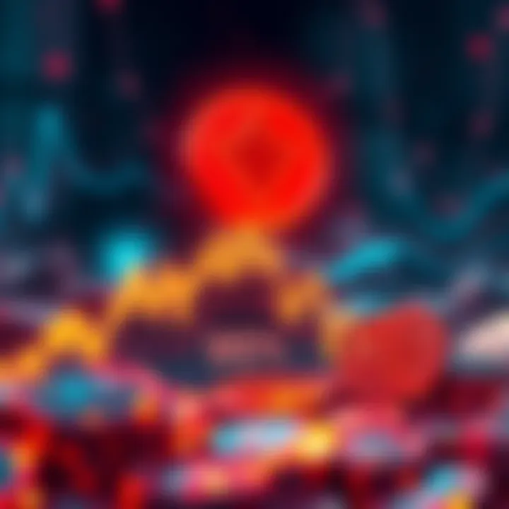 Graph showing a steep decline in RAVE cryptocurrency value, indicating a 95% drop, with arrows highlighting the loss in market cap.