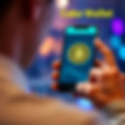 A person using a smartphone to recover an old cake wallet with a seed key on the screen