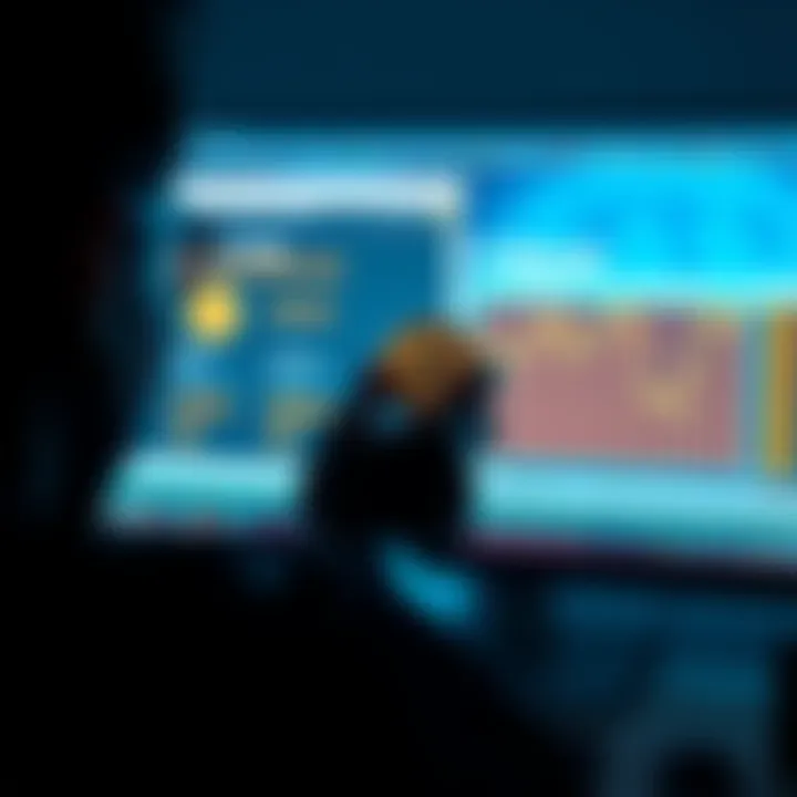 A person looking at a computer screen with a Bitcoin wallet recovery interface, showing steps to access lost funds.
