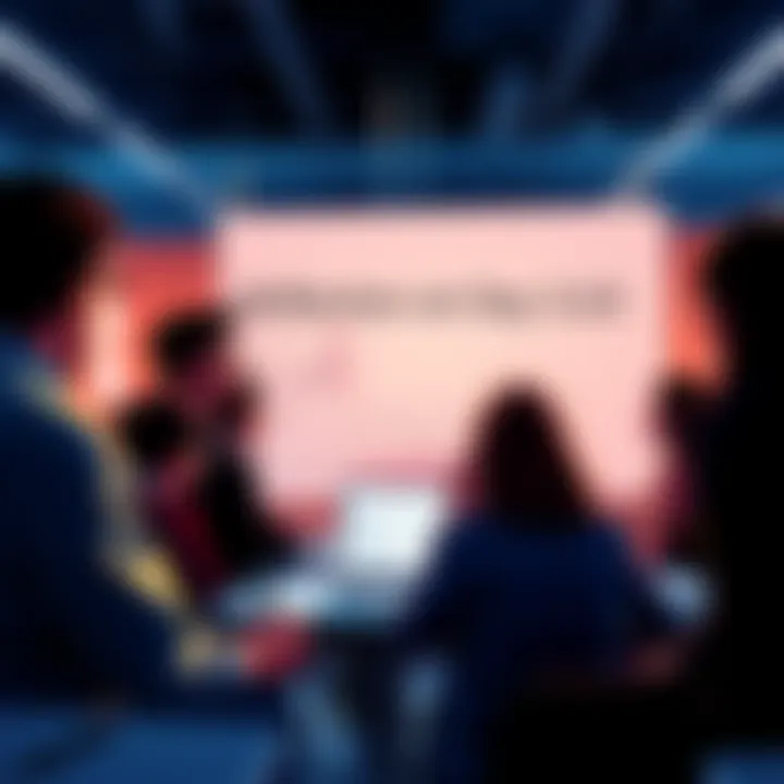 A group of people discussing key insights from Day 3 1/2, with notes and charts in the background