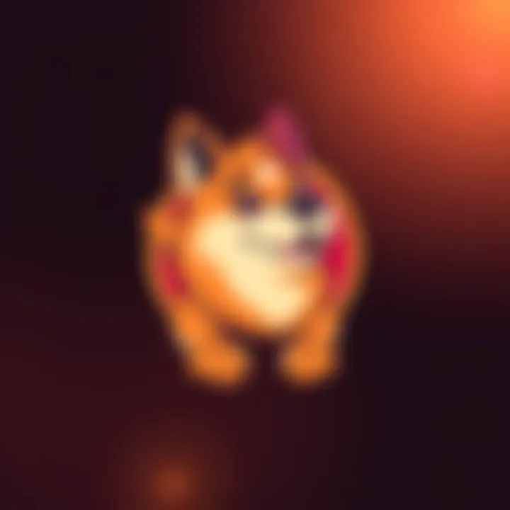 A vibrant illustration of a Dogecoin logo featuring a cartoon dog character called Billy the Koinu, designed with bright colors and a playful expression, symbolizing creativity and community spirit.