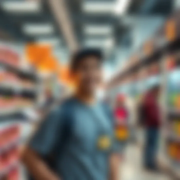 Person starting new job in retail Excited new seasonal retail employee ready for work on their first day