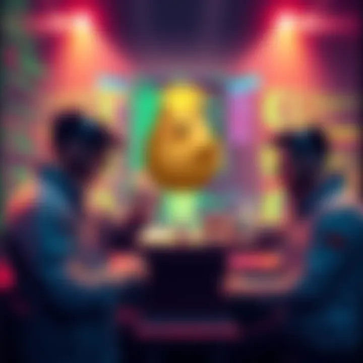 Developers collaborating to restore the Dogecoin testnet faucet, surrounded by code and digital tools.