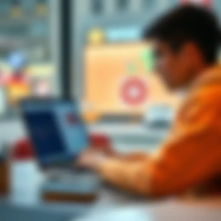 A student using a laptop to compare Revolut and Wise for managing euros and Swiss francs while studying abroad