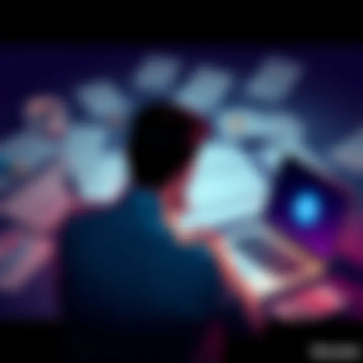 A person contemplating the closure of a financial account, surrounded by paperwork and a laptop showing the Revolut logo.